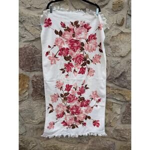 Vintage Sears harmony house pink rose bath towel